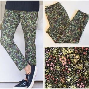 J. Jill Line in Chino Floral Print Ankle Length Pants Women's Petite 0 Spring